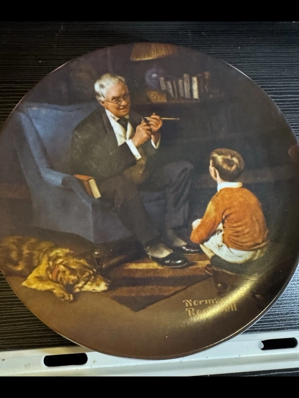 Knowles Collector Plate with Black Text and Red Seal